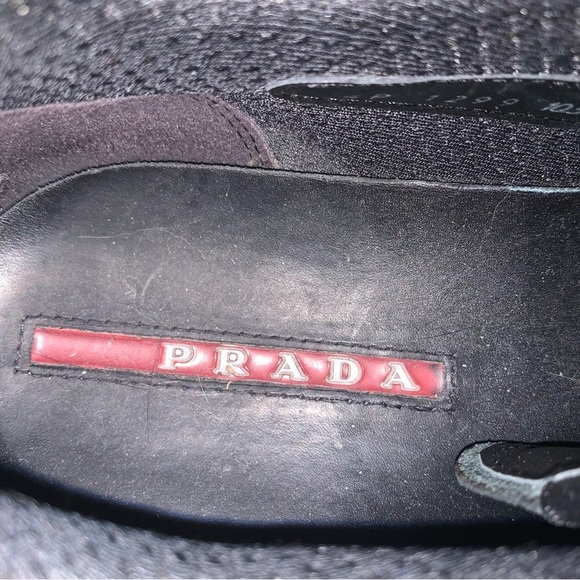 Prada Men's Black Leather Strap Sneakers - Picture 3 of 15